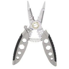 16-in-1 Electrician Pliers | 7 Inch Cable Stripper | Wire Crimping, Cutting, Pulling & Winding Tool | Gray