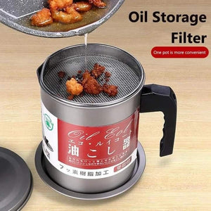 Oil Filter Pot 1.4L | Oil Strainer For Kitchen | Oil Container Pot Filter 1.4 Liter (Without Box)