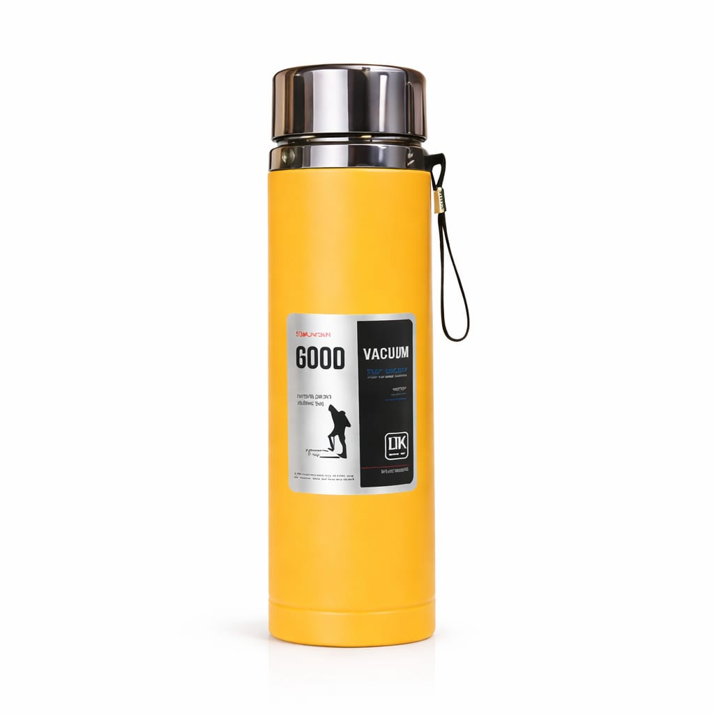 1000ml Double Wall Stainless Steel Water Bottle – Vacuum Insulated Thermal Flask | 24H Cold & 12H Hot | Leakproof Design ~ Black